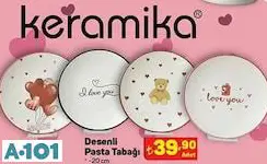 KERAMİKA DESENLİ PASTA TABAĞI